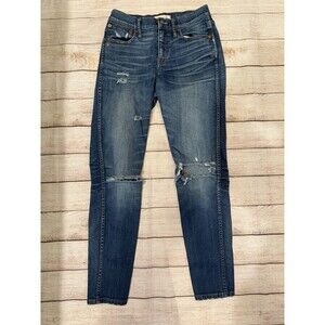 Madewell High Riser Skinny Jeans Women's Medium Blue Distressed Denim 26